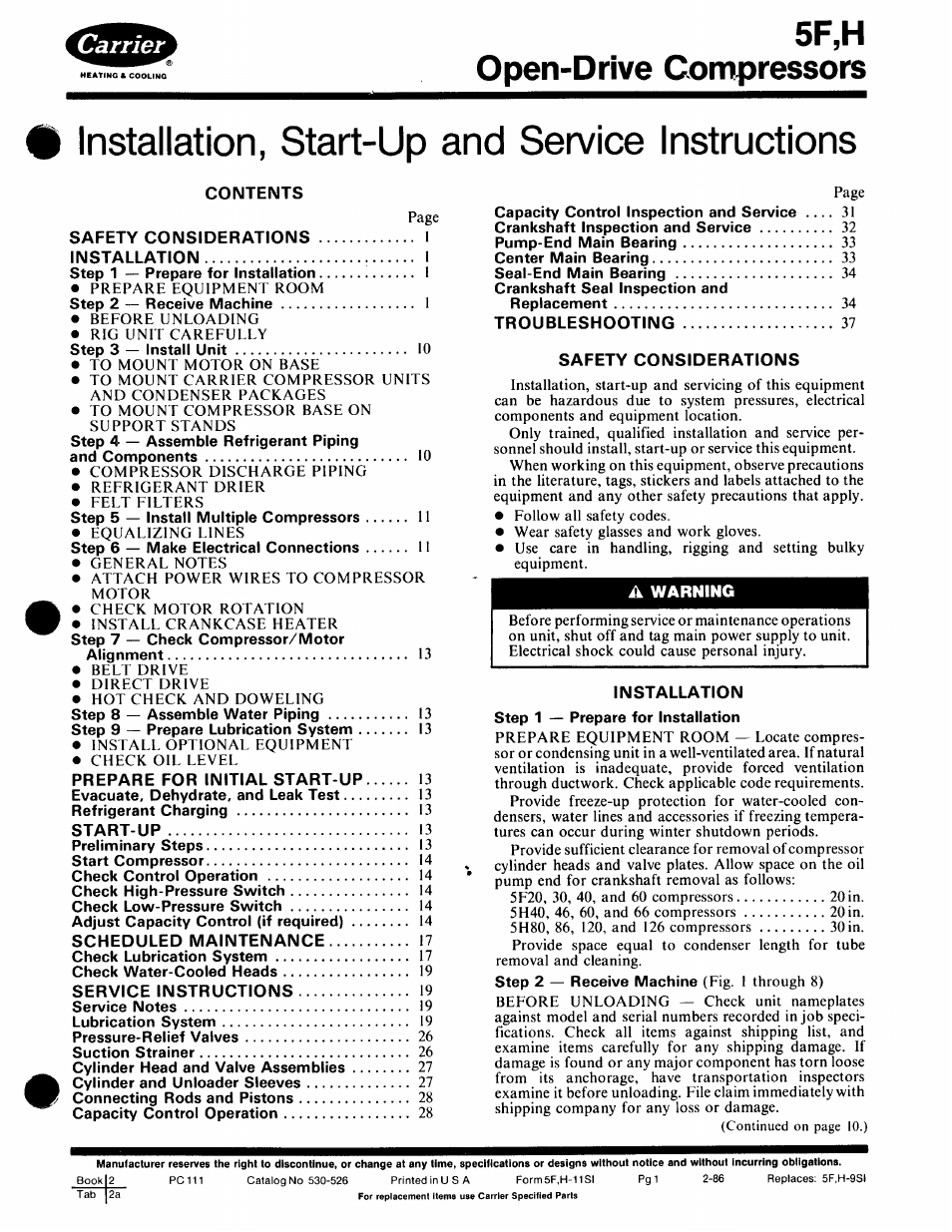 Carrier 5F User Manual | 40 pages