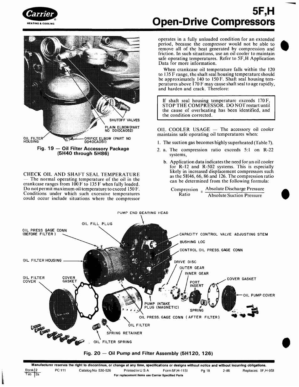 5f,h open-drive compressors | Carrier 5F User Manual | Page 18 / 40