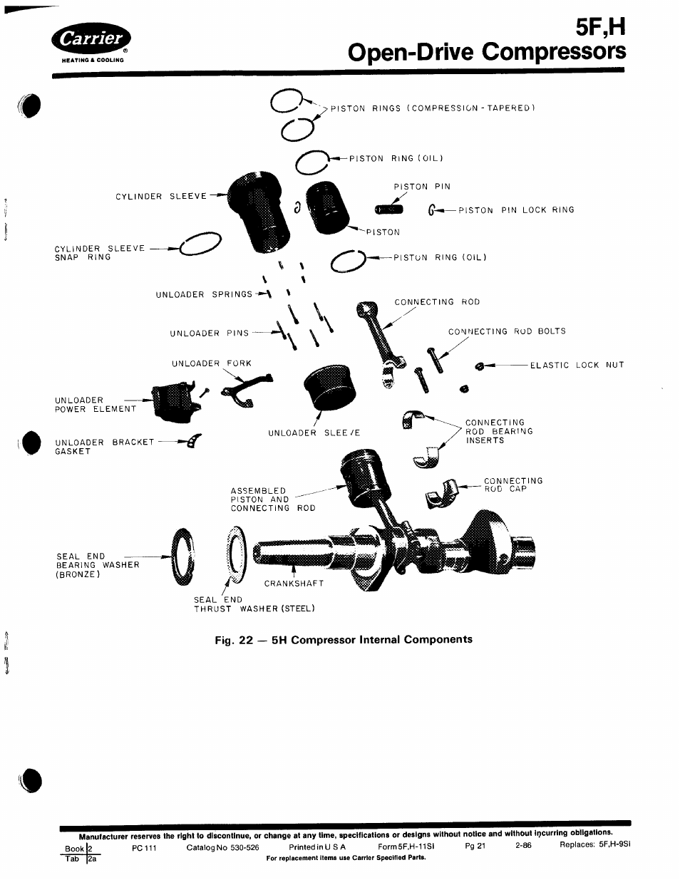 5f,h open-drive compressors | Carrier 5F User Manual | Page 21 / 40