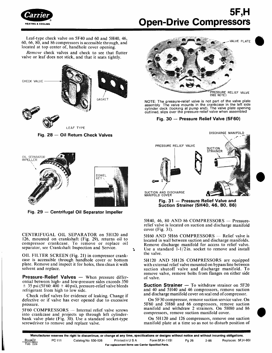 5f,h open-drive compressors | Carrier 5F User Manual | Page 26 / 40