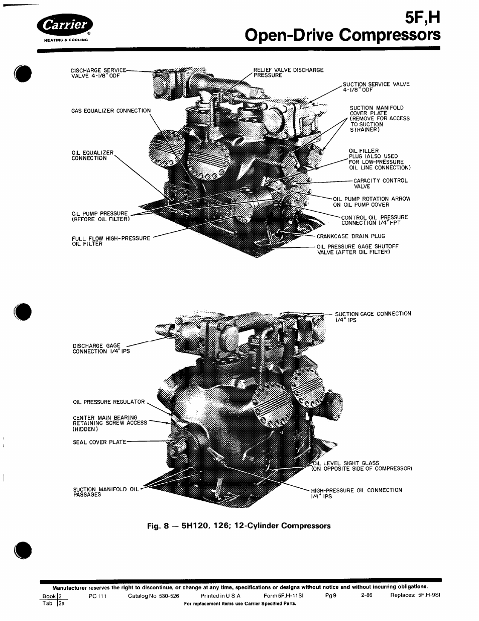 5f,h open-drive compressors | Carrier 5F User Manual | Page 9 / 40