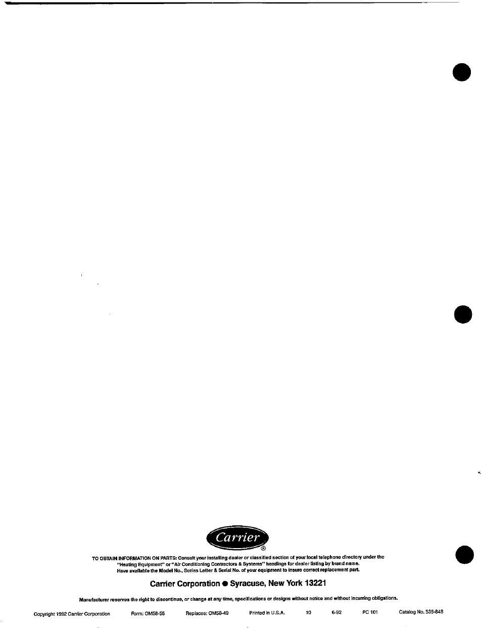 Carrier 58RAP User Manual | Page 12 / 12