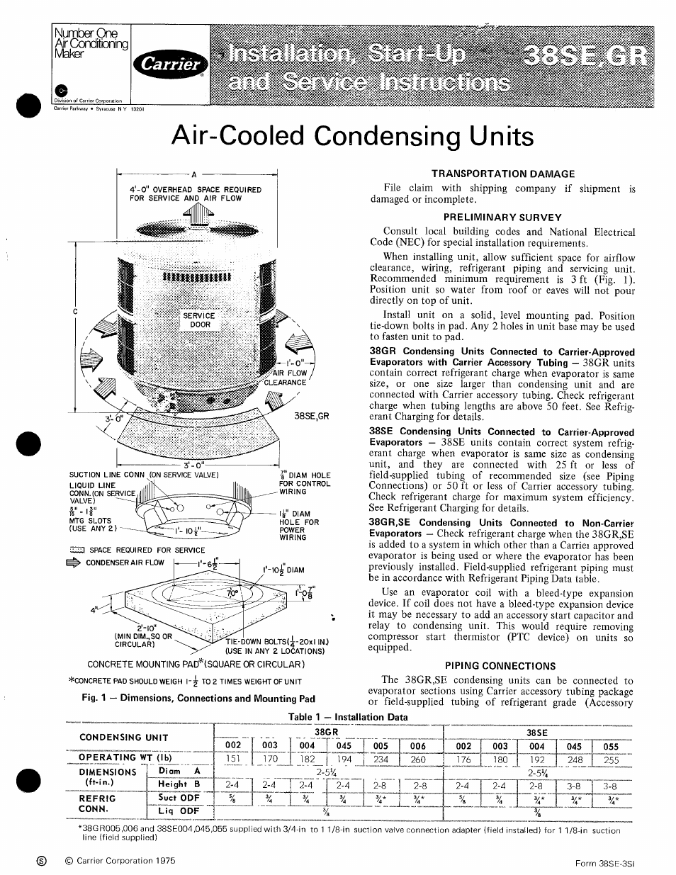 Carrier 38SE User Manual | 12 pages