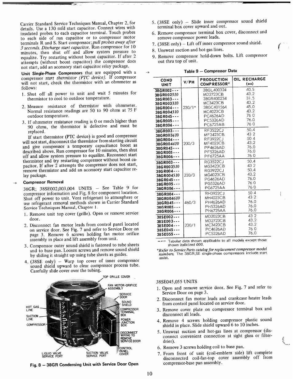 Start thermistor (ptc device) | Carrier 38SE User Manual | Page 10 / 12