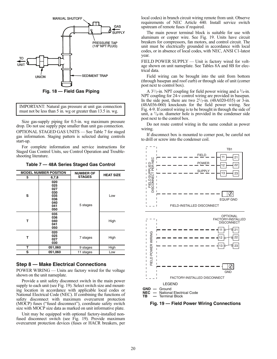 Step 8 — make electrical connections | Carrier WEATHERMAKER 48AJ User Manual | Page 20 / 36