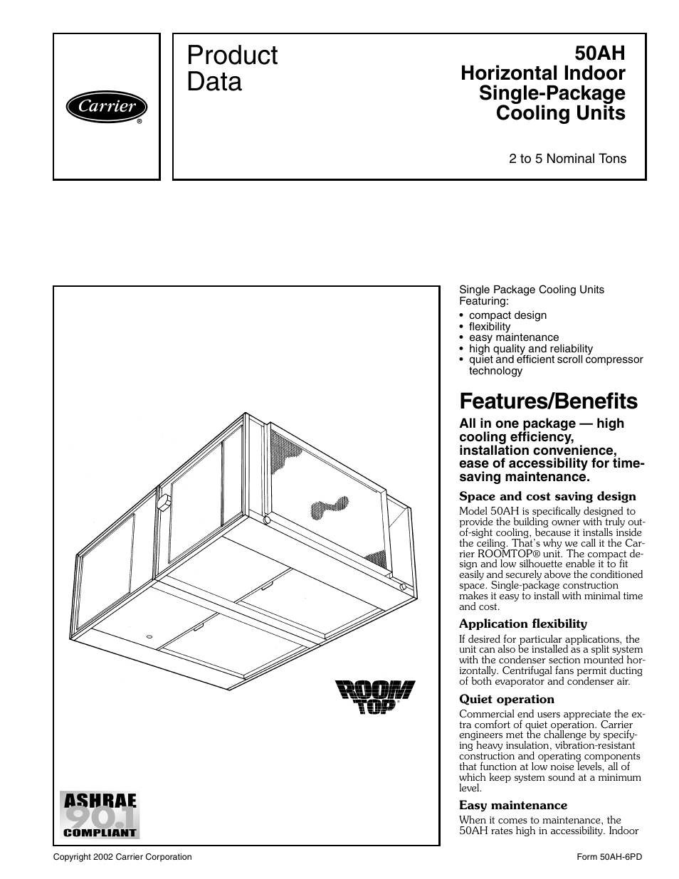 Carrier 50AH User Manual | 16 pages