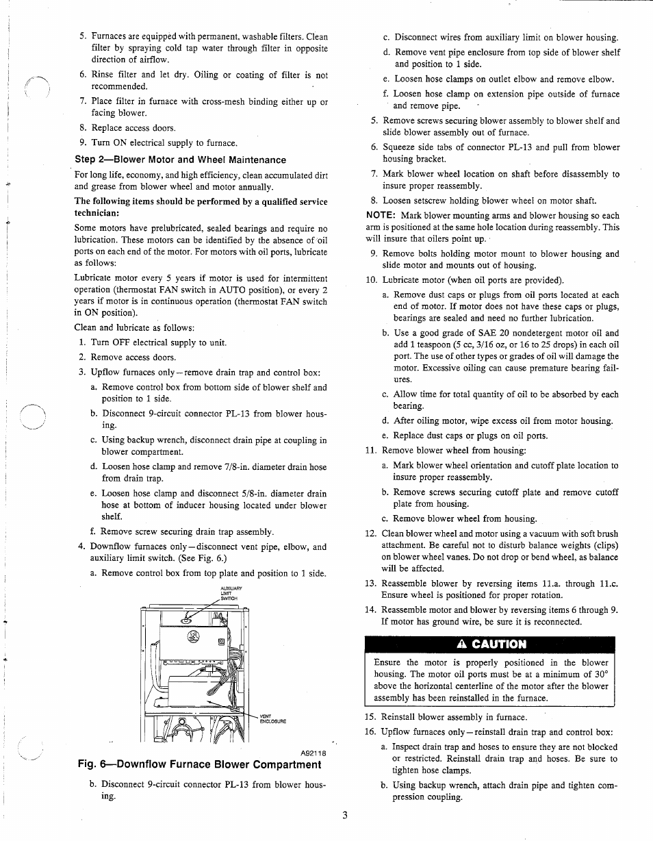 A caution | Carrier 58VCA User Manual | Page 3 / 10