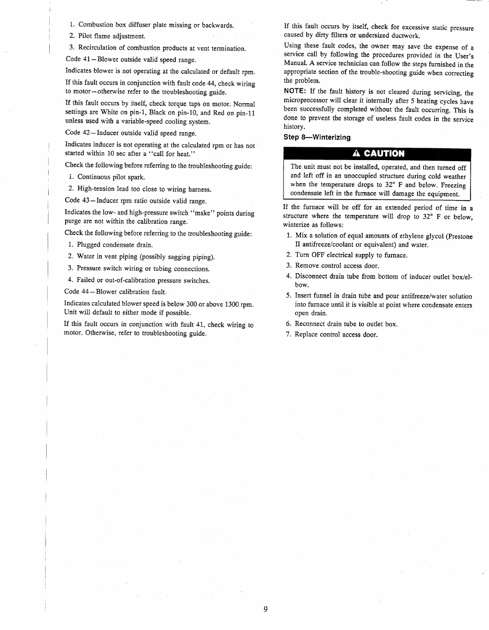 A caution | Carrier 58VCA User Manual | Page 9 / 10