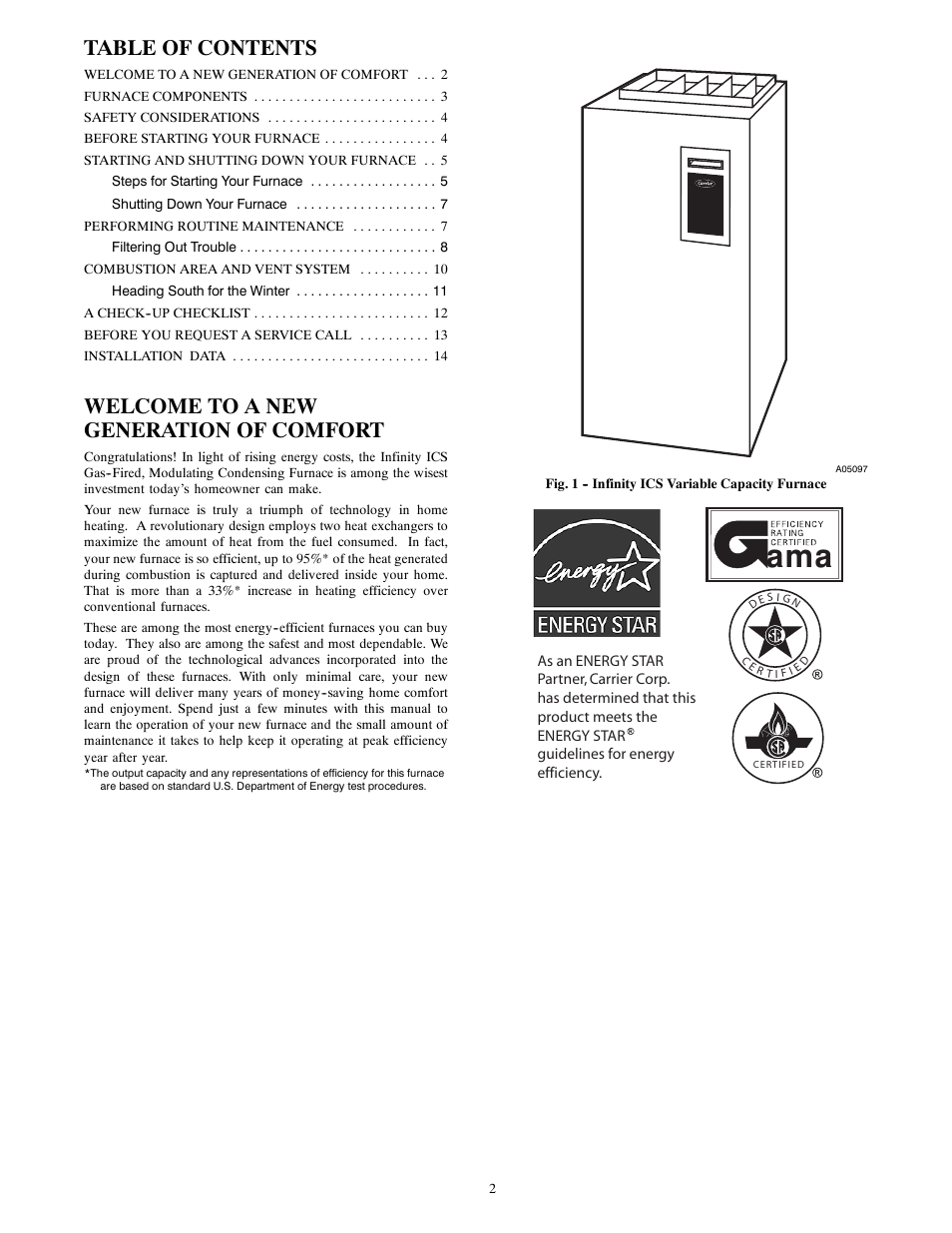 Carrier 58MVC User Manual | Page 2 / 14