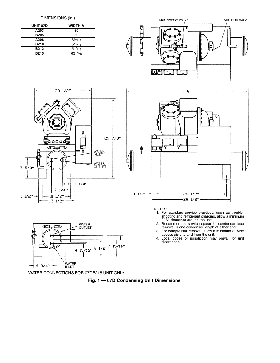 2fig. 1 — 07d condensing unit dimensions | Carrier 06D User Manual | Page 2 / 20