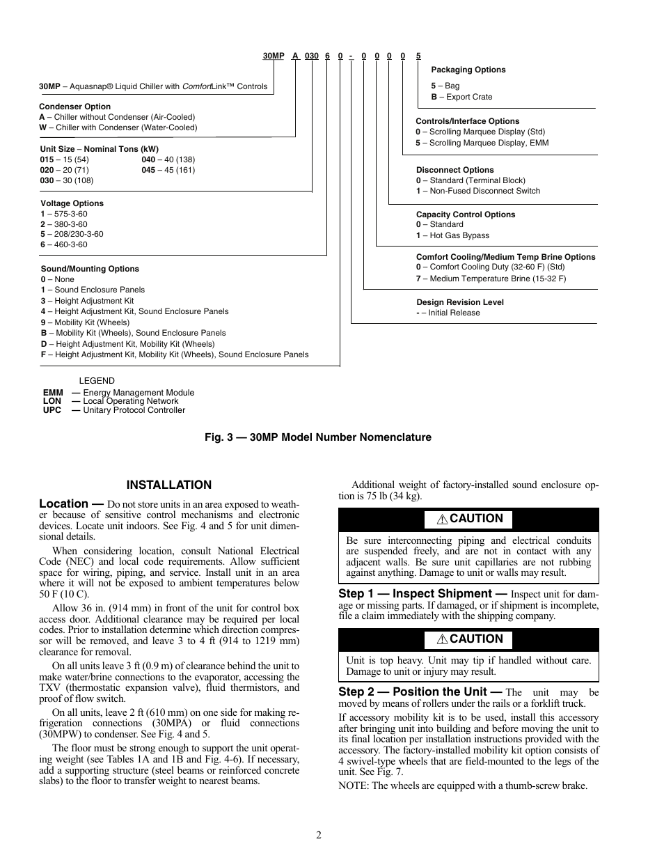Carrier AQUASNAP 30MPA User Manual | Page 2 / 16