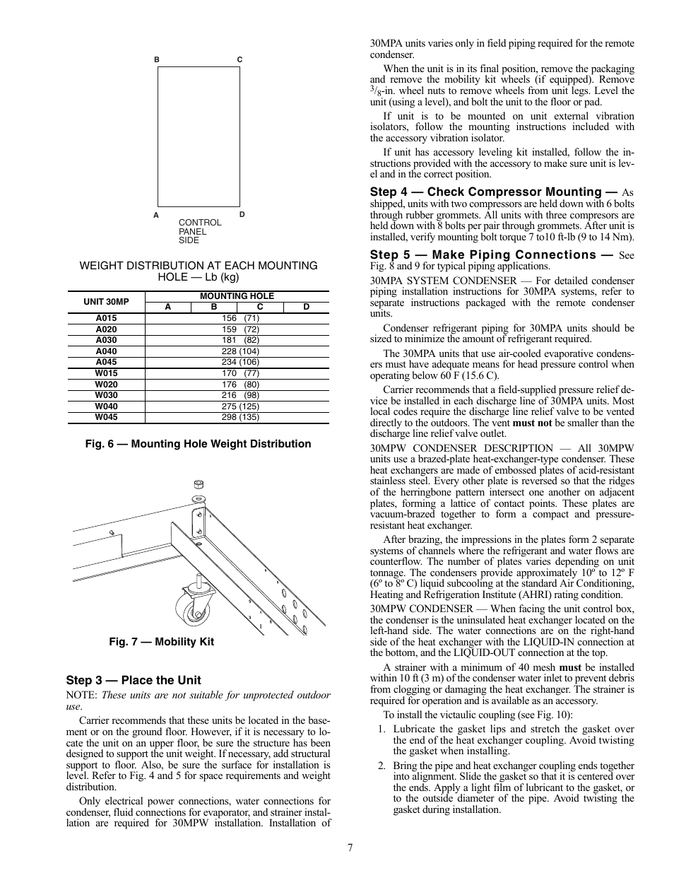Carrier AQUASNAP 30MPA User Manual | Page 7 / 16