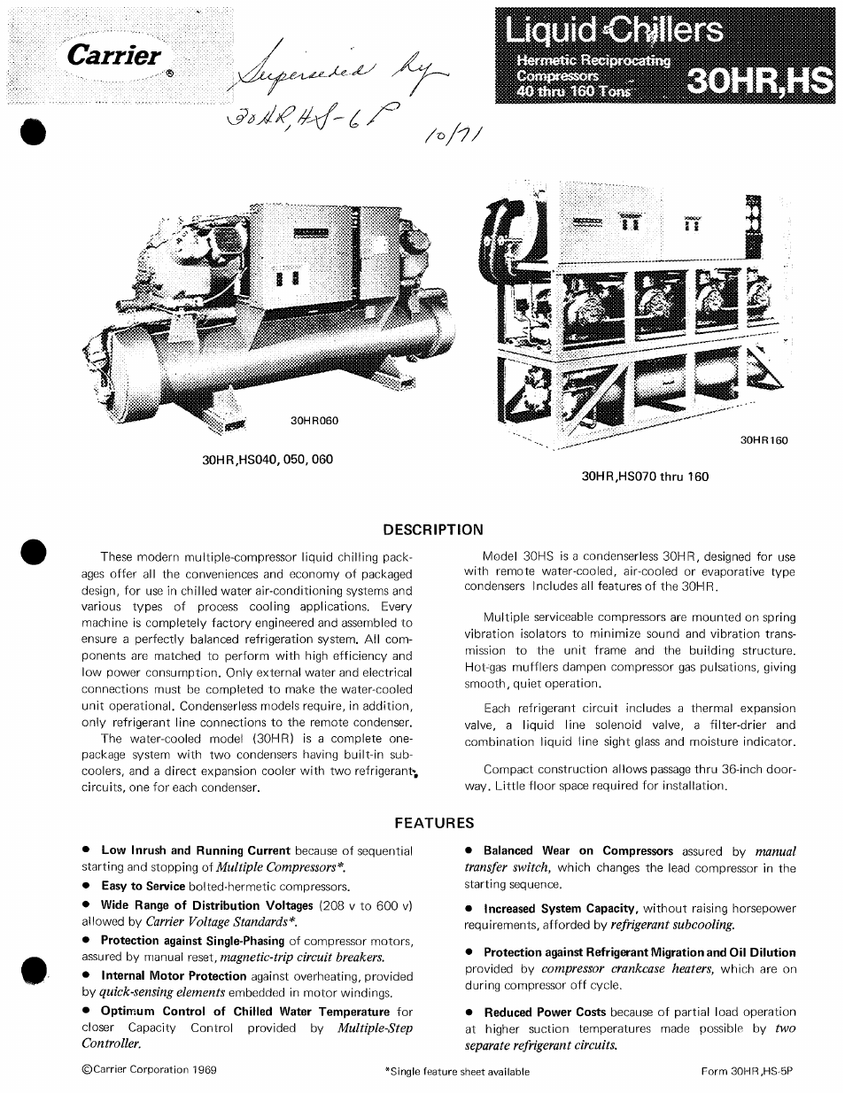 Carrier 30HR User Manual | 20 pages