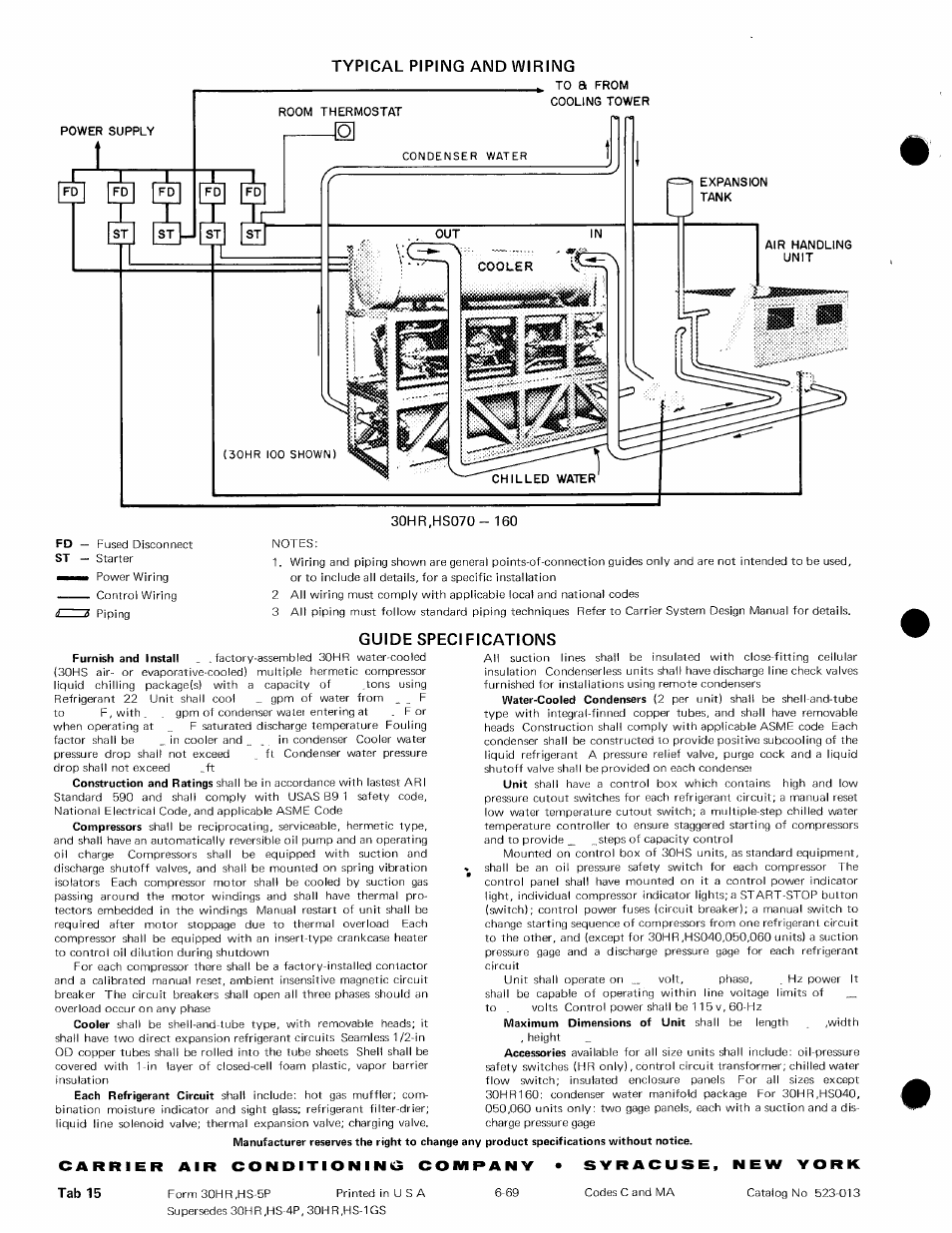 Guide specifications | Carrier 30HR User Manual | Page 20 / 20