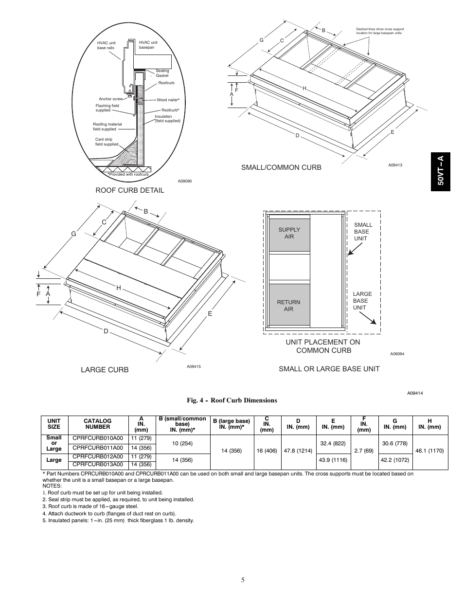 Large curb, 50v t -- a | Carrier PERFORMANCE 50VT-A User Manual | Page 5 / 32