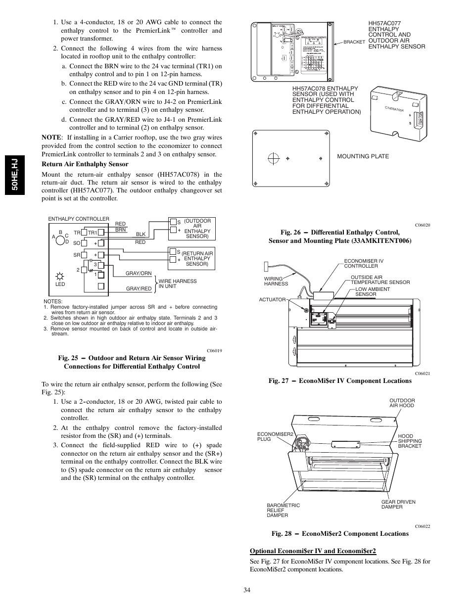 50h e, h j | Carrier 50HE003-006 User Manual | Page 34 / 72