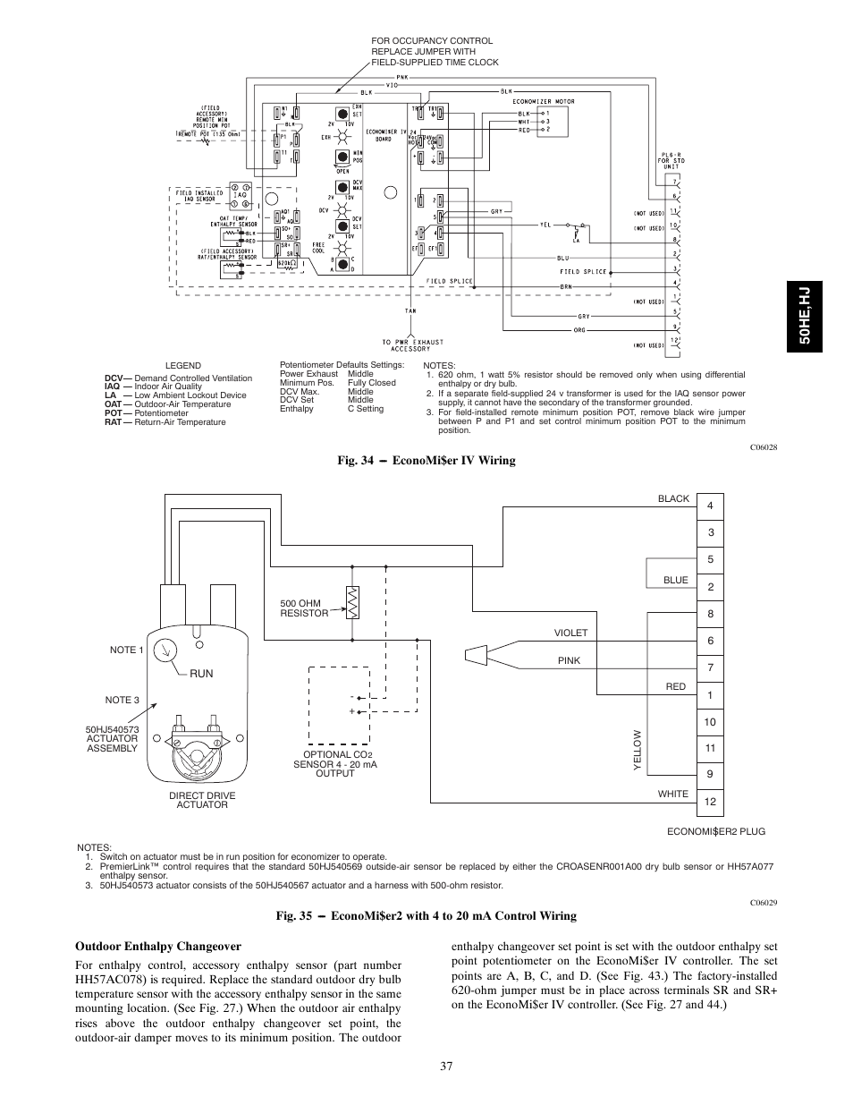 50h e, h j | Carrier 50HE003-006 User Manual | Page 37 / 72