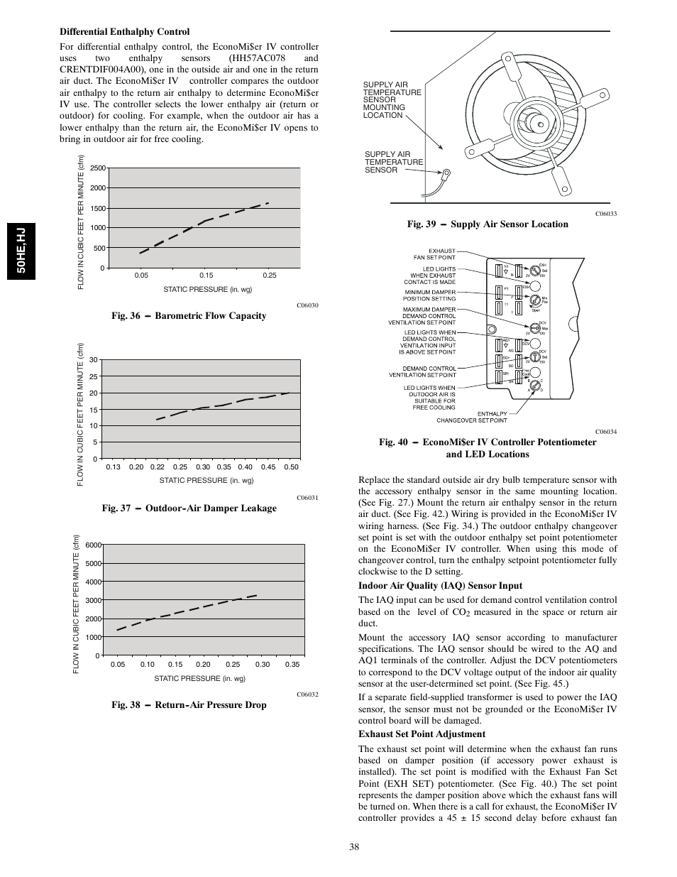 50h e, h j | Carrier 50HE003-006 User Manual | Page 38 / 72