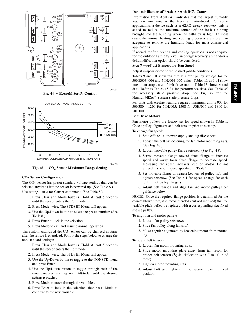 50h e, h j | Carrier 50HE003-006 User Manual | Page 41 / 72