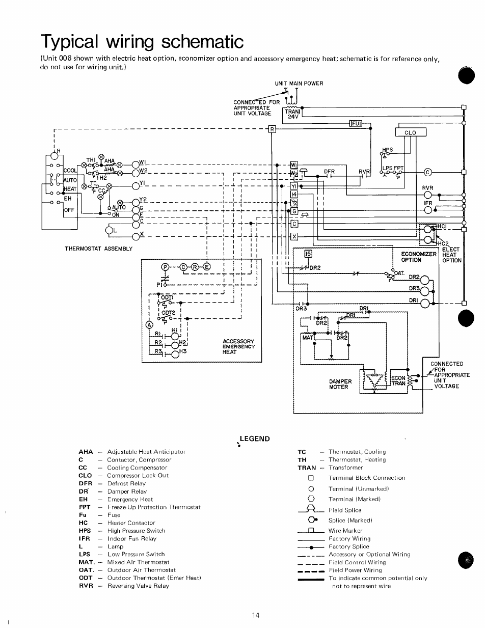 Typical wiring schematic | Carrier 50PQ User Manual | Page 14 / 16