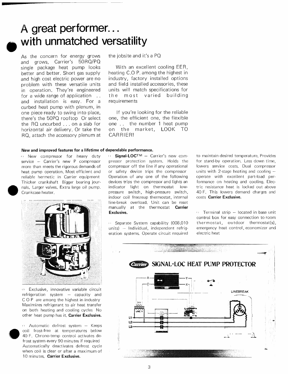 A great performer... with unmatched versatility | Carrier 50PQ User Manual | Page 3 / 16