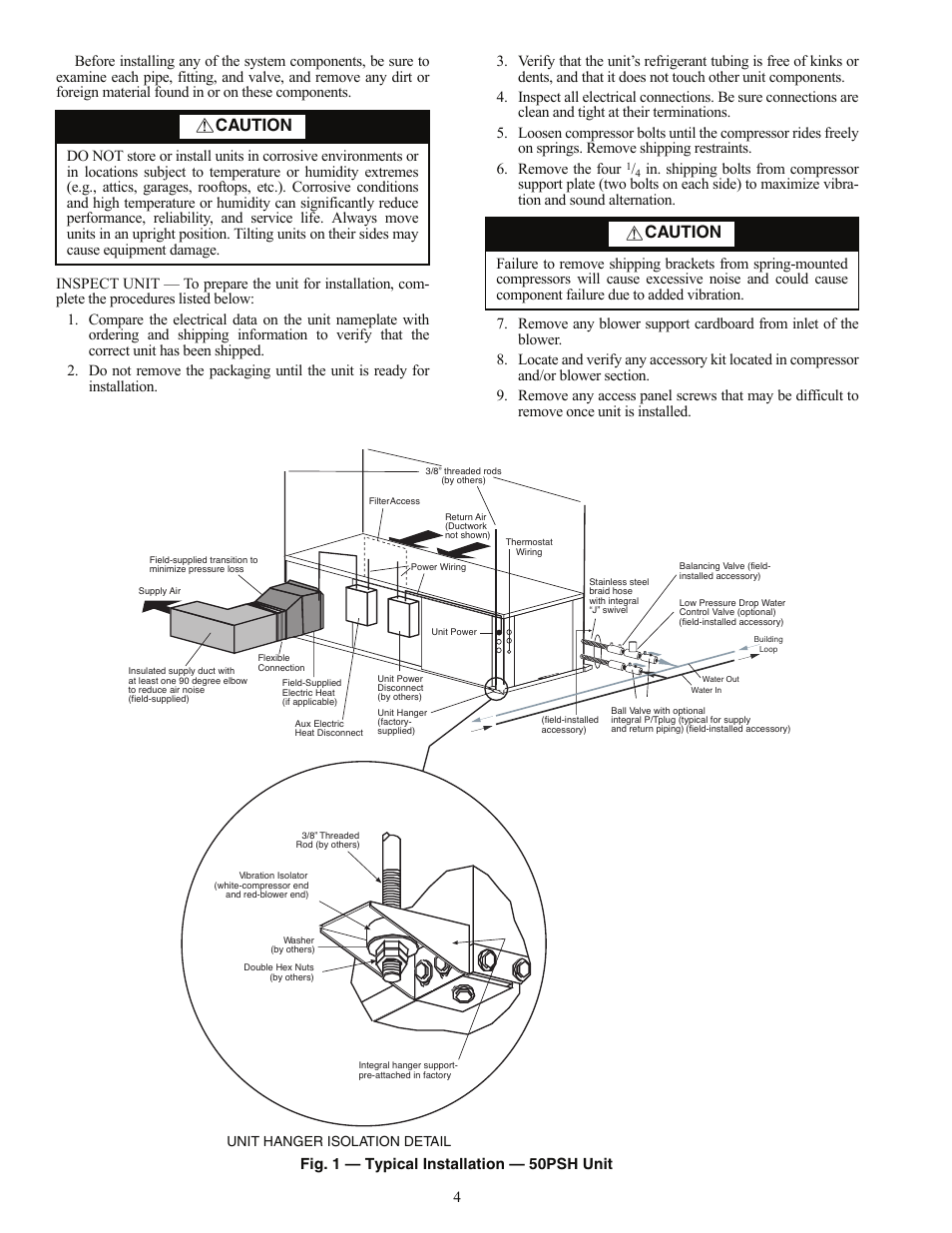 Caution | Carrier AQUAZONE PSV User Manual | Page 4 / 68