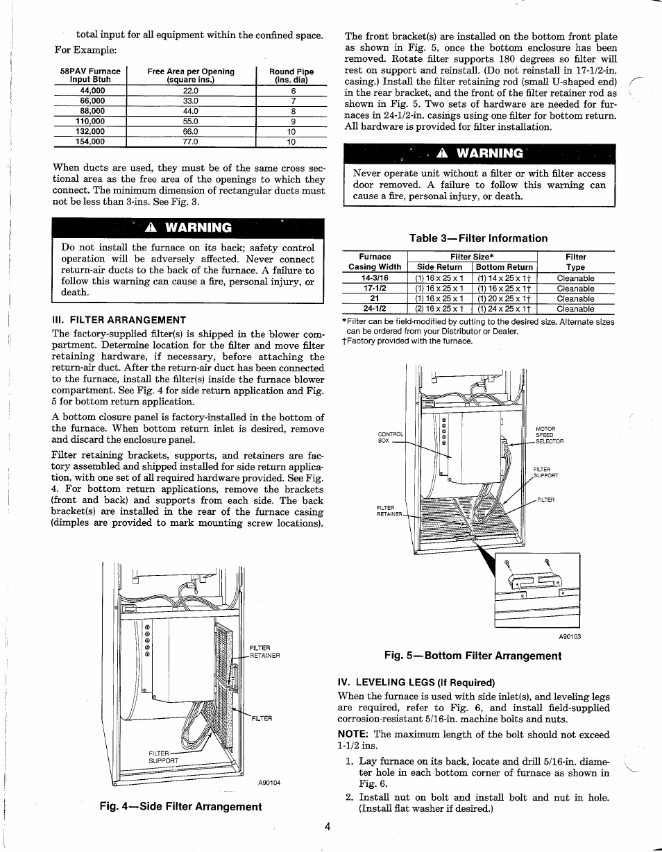 A warning | Carrier 58PAV User Manual | Page 4 / 16