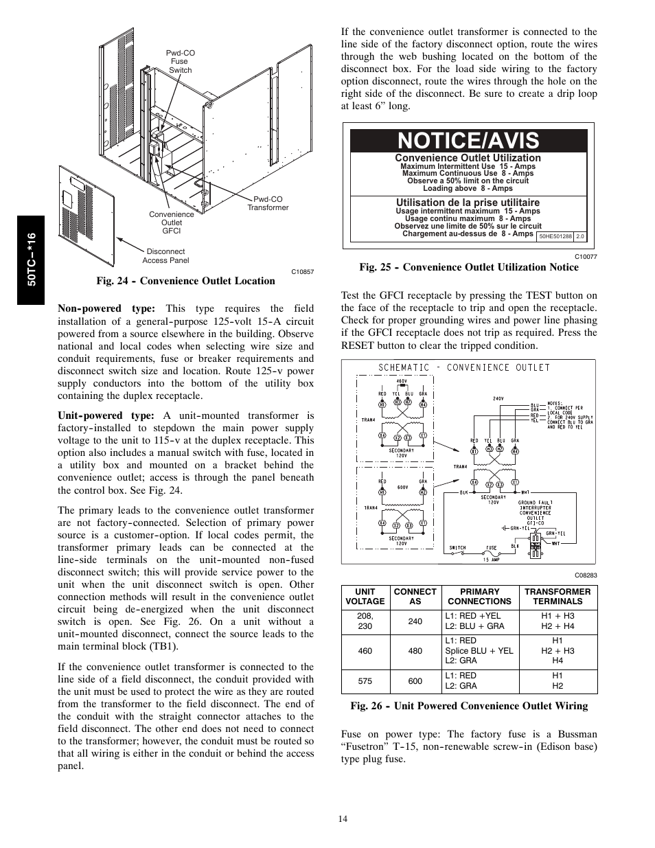 Notice/avis | Carrier 50TC User Manual | Page 14 / 48