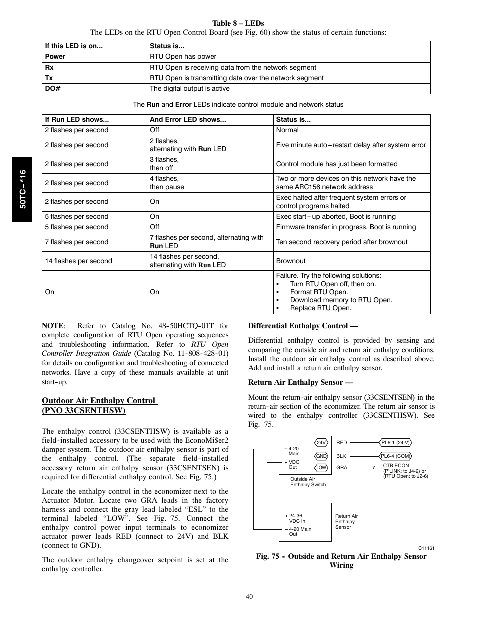 Outdoor air enthalpy control (pno 33csenthsw) | Carrier 50TC User Manual | Page 40 / 48