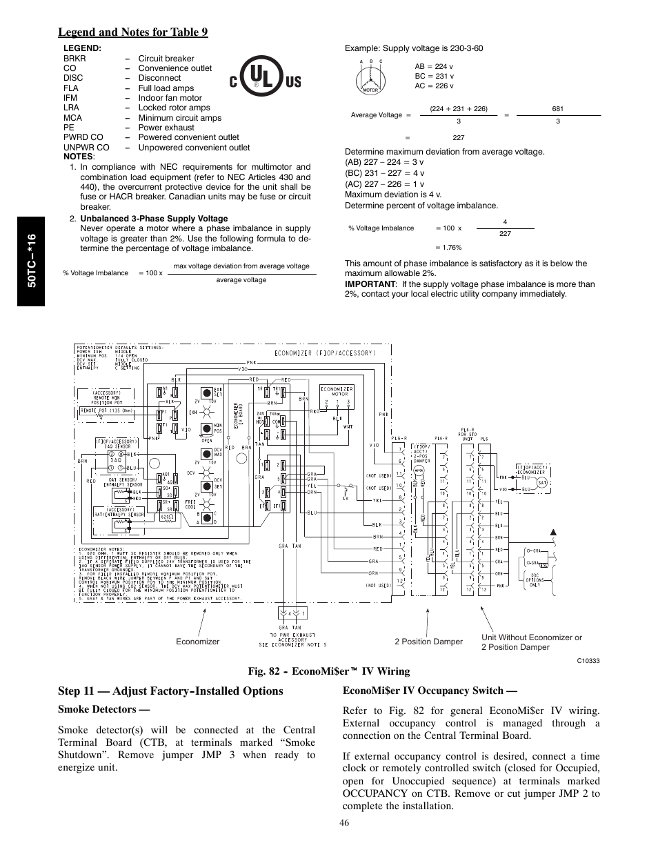 Step 11 — adjust factory--installed options | Carrier 50TC User Manual | Page 46 / 48