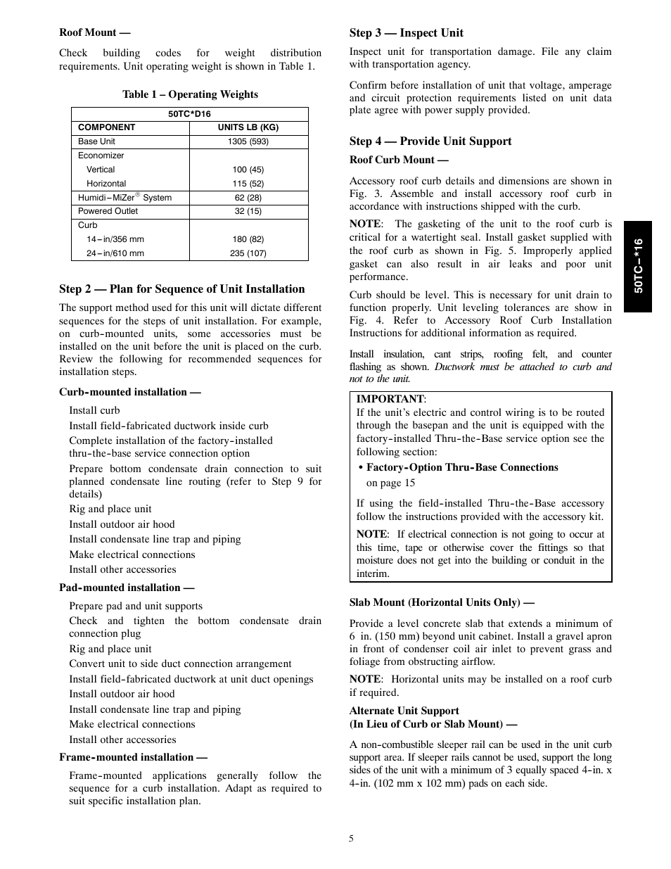 Carrier 50TC User Manual | Page 5 / 48