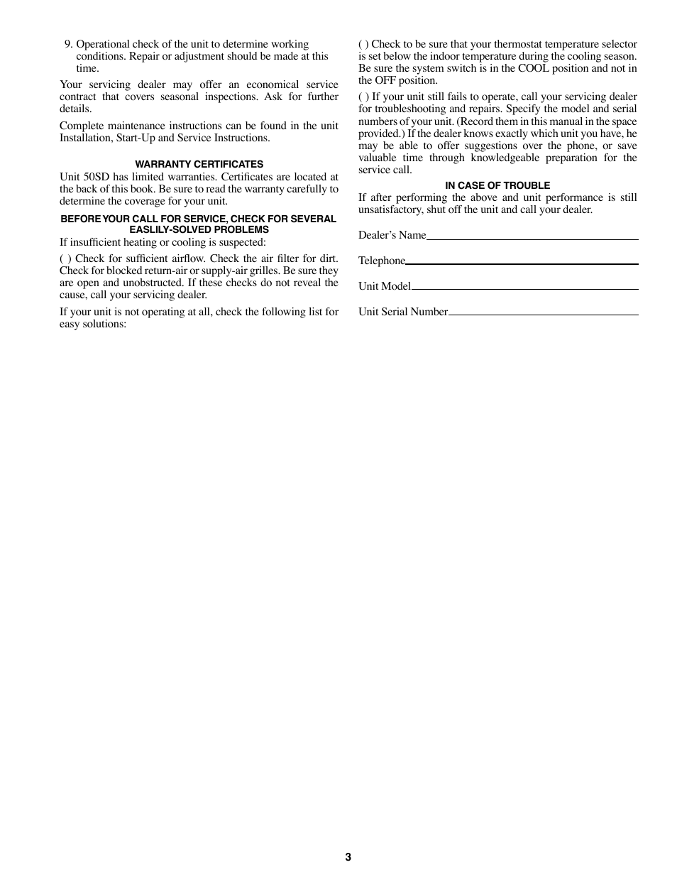 Carrier SINGLE-PACKAGED ELECTRIC COOLING UNITS 50SD User Manual | Page 3 / 4