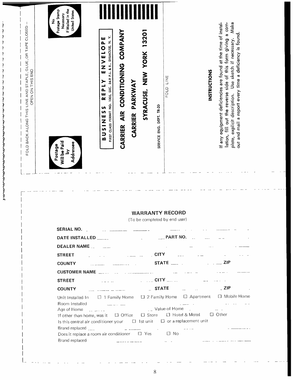 Carrier air conditioning company carrier parkway, Syracuse, new york 13201, Cr q a: p d | Oo) d o d, O i j, M> "o, Ct i o n, Z h -< 33, Oo 33 | Carrier 50MH User Manual | Page 8 / 9