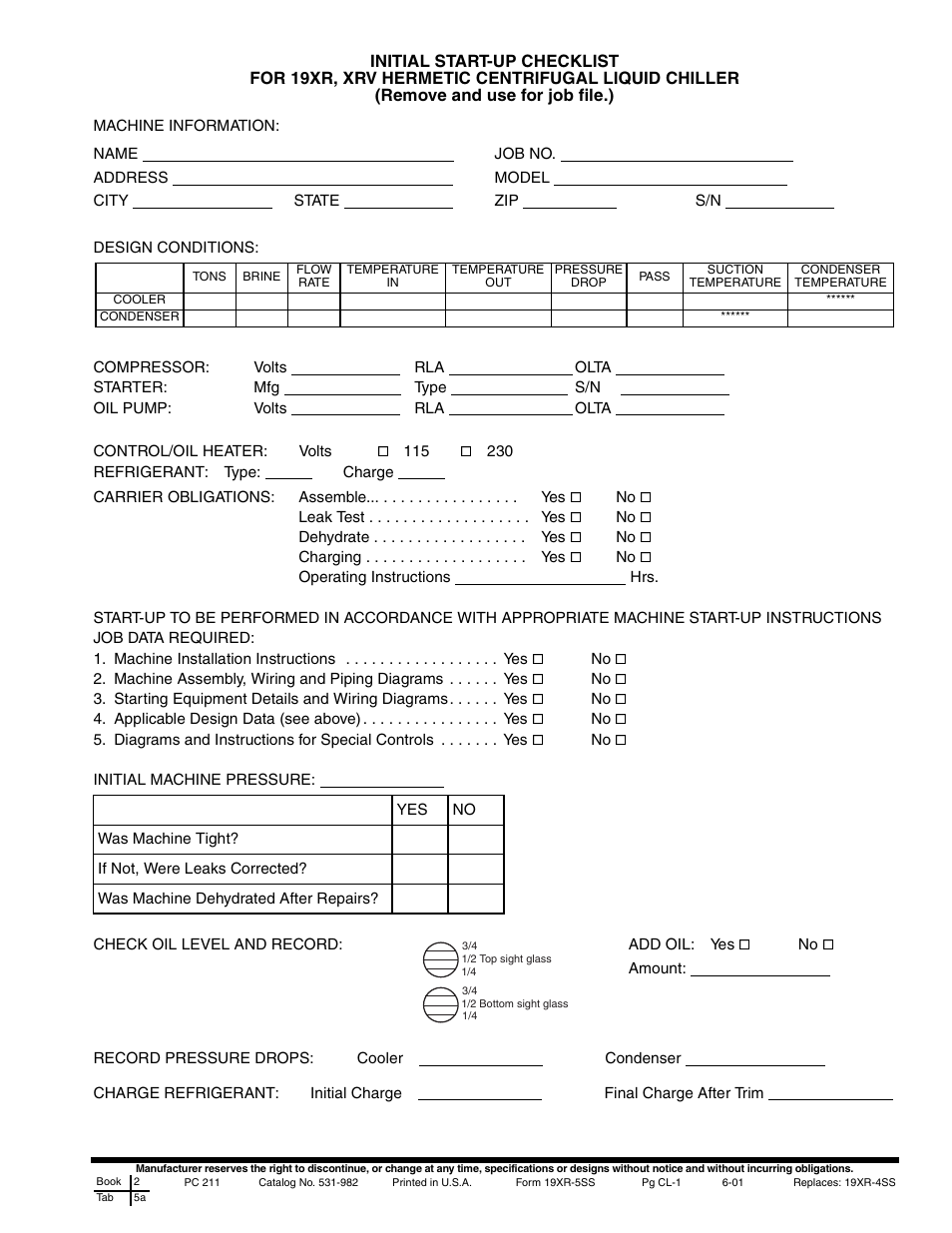 Carrier 19XR,XRV Hermetic Centrifugal Liquid Chillers User Manual | Page 125 / 140