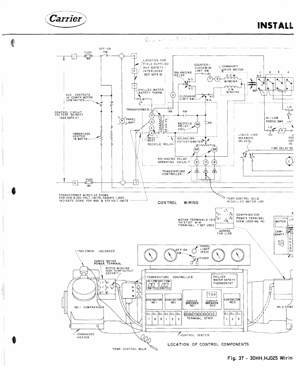Install, V-' v, 9cv 1 | Carrier 30HH User Manual | Page 31 / 49