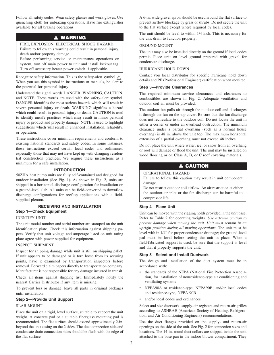 Carrier 50ZHA024-060 User Manual | Page 2 / 20
