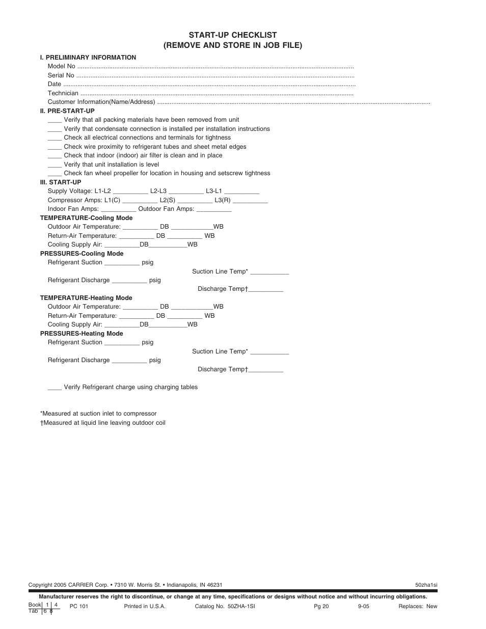 Carrier 50ZHA024-060 User Manual | Page 20 / 20