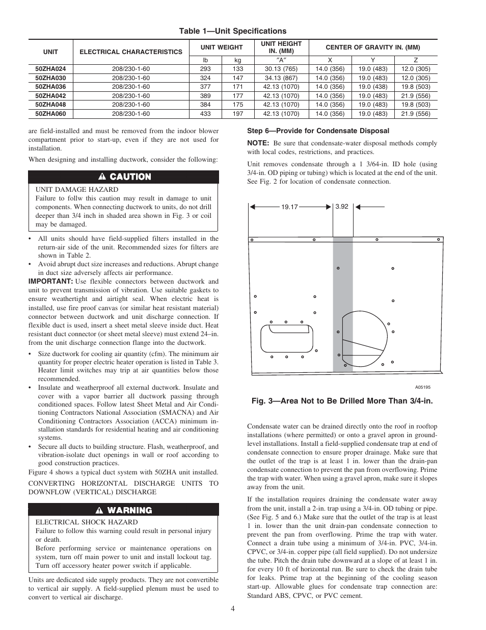 Carrier 50ZHA024-060 User Manual | Page 4 / 20