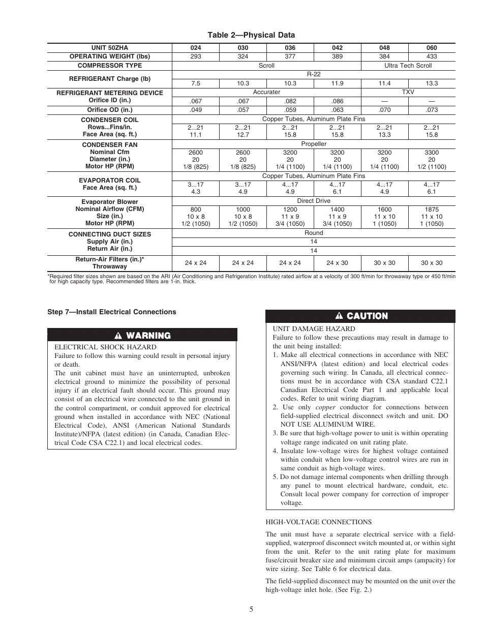 Carrier 50ZHA024-060 User Manual | Page 5 / 20