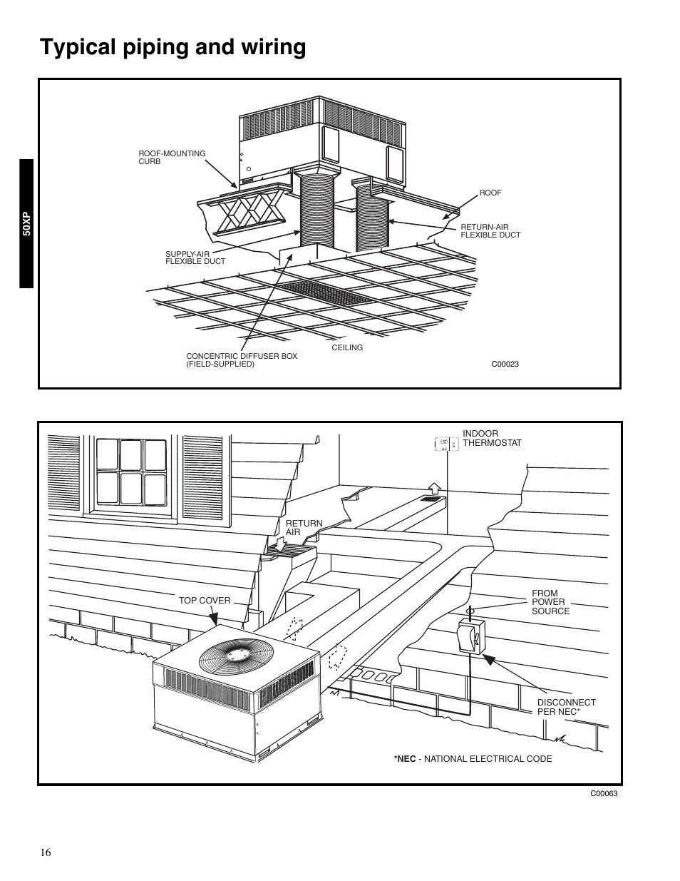 Typical piping and wiring | Carrier 13 50XP User Manual | Page 16 / 24