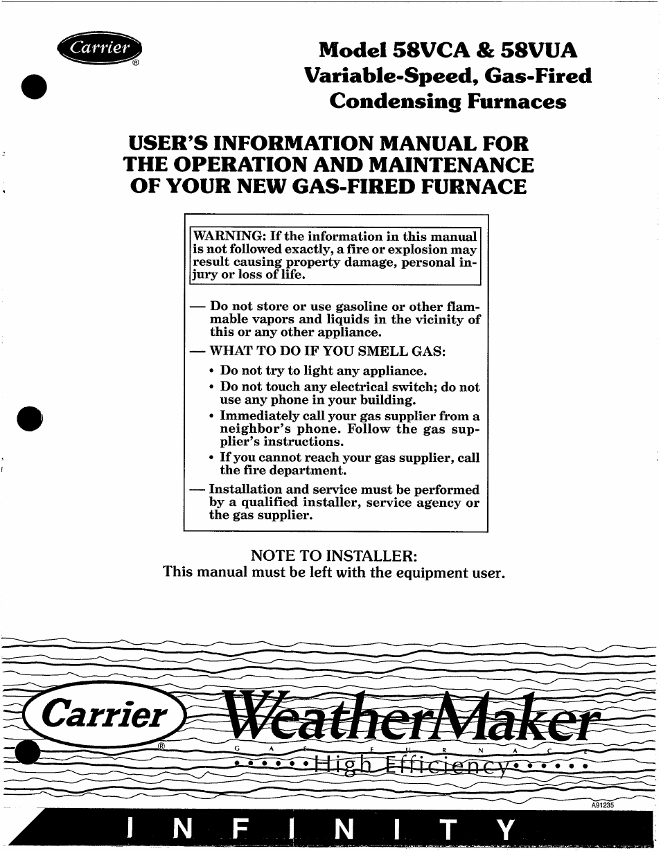 Carrier 58VCA User Manual | 13 pages