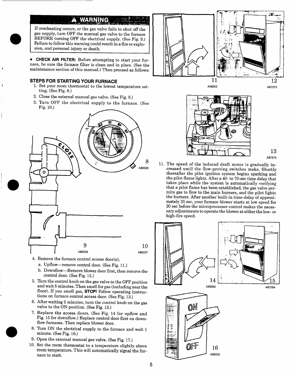 Steps for starting your furnace | Carrier 58VCA User Manual | Page 6 / 13