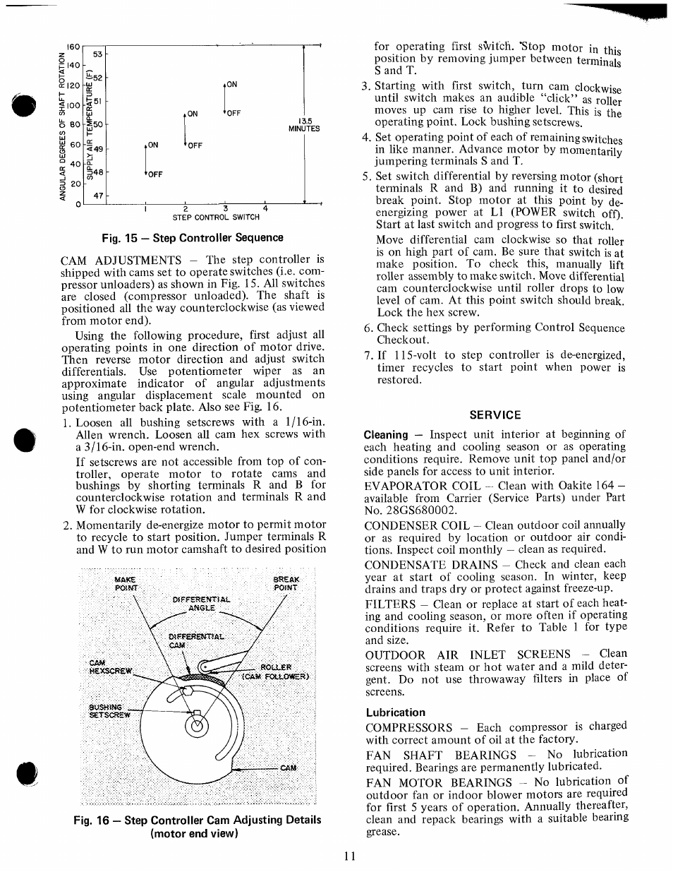 Service, Lubrication | Carrier 50DP User Manual | Page 11 / 14