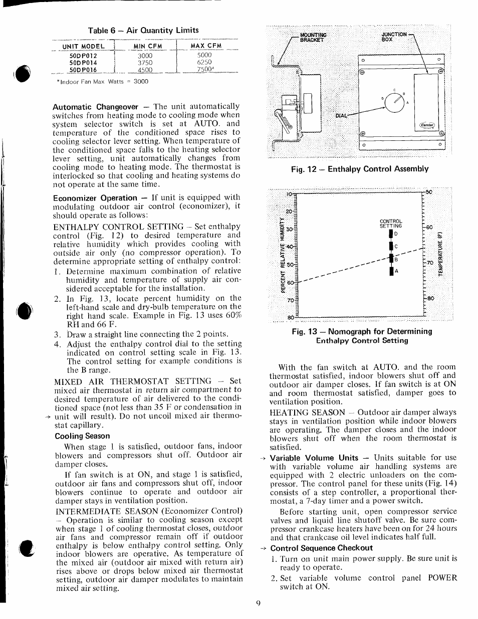 Table 6 — air quantity limits | Carrier 50DP User Manual | Page 9 / 14