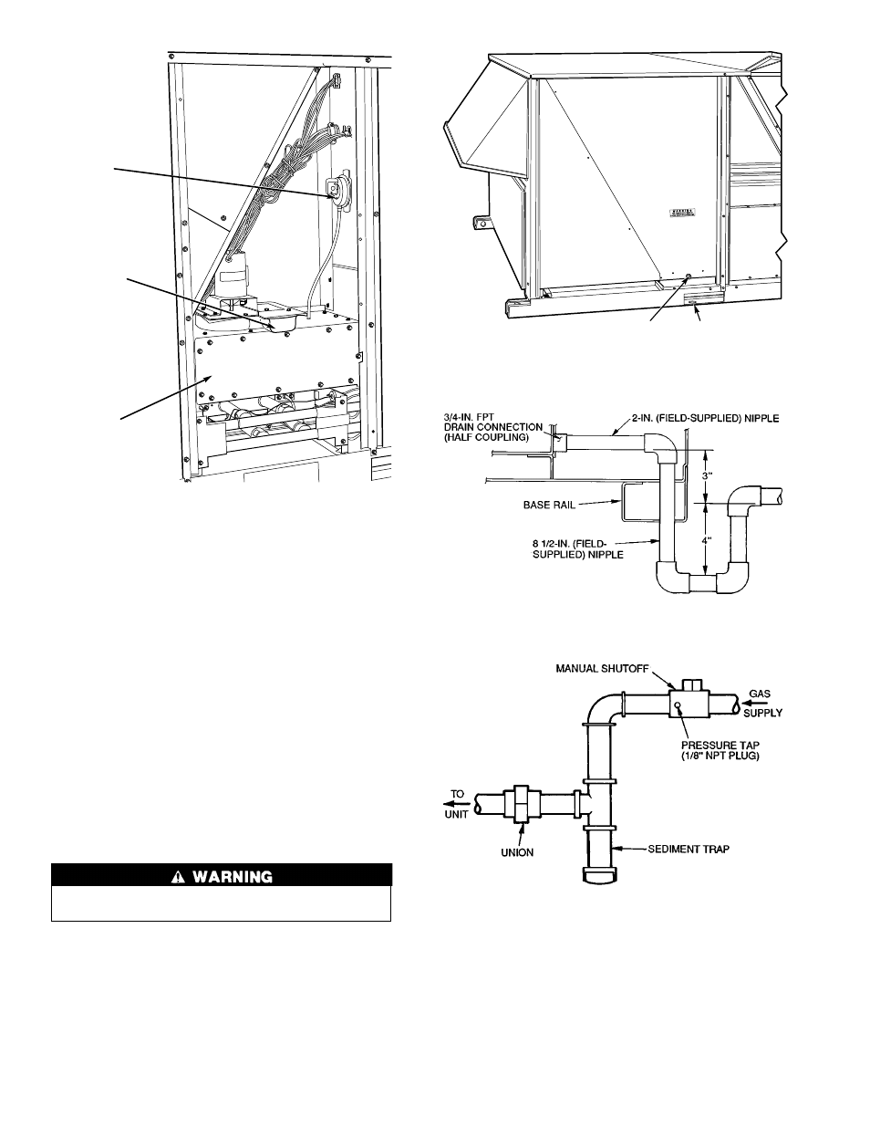 Step 6 — trap condensate drain, Step 7 — install gas piping | Carrier SINGLE PACKAGE ROOFTOP UNITS ELECTRIC COOLING/GAS HEATING 48HJ015-025 User Manual | Page 8 / 32