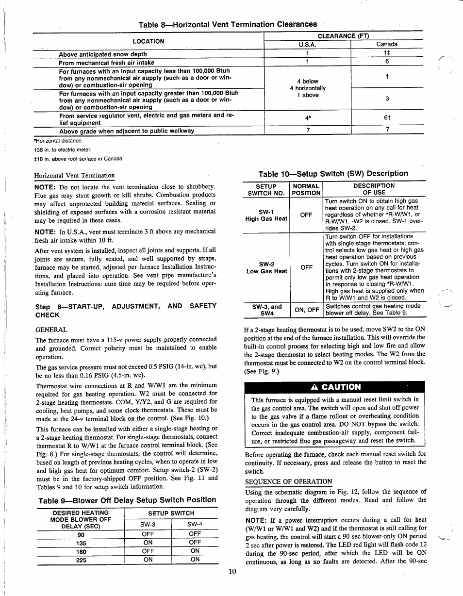 A caution | Carrier 58TUA User Manual | Page 10 / 18