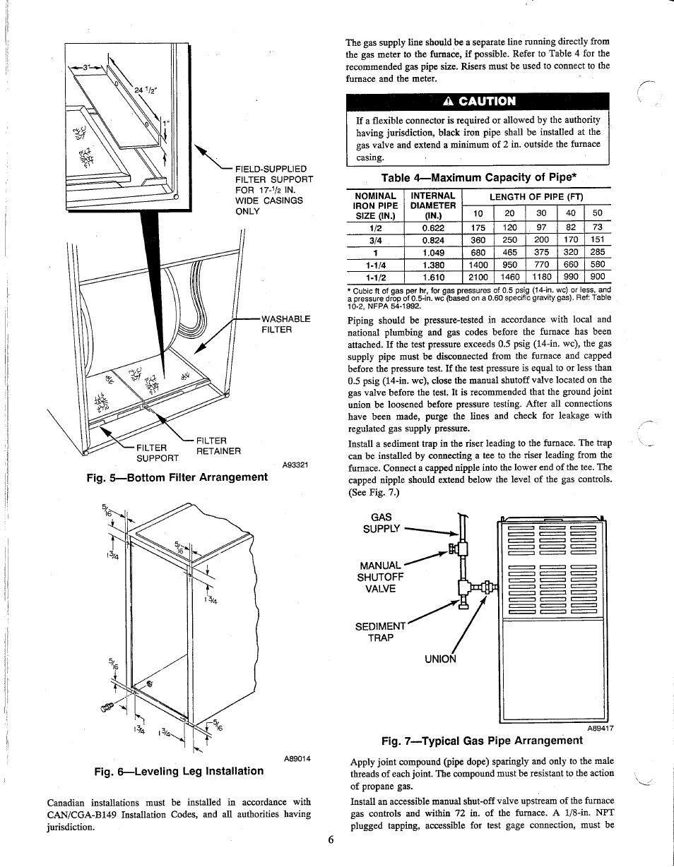 A caution | Carrier 58TUA User Manual | Page 6 / 18