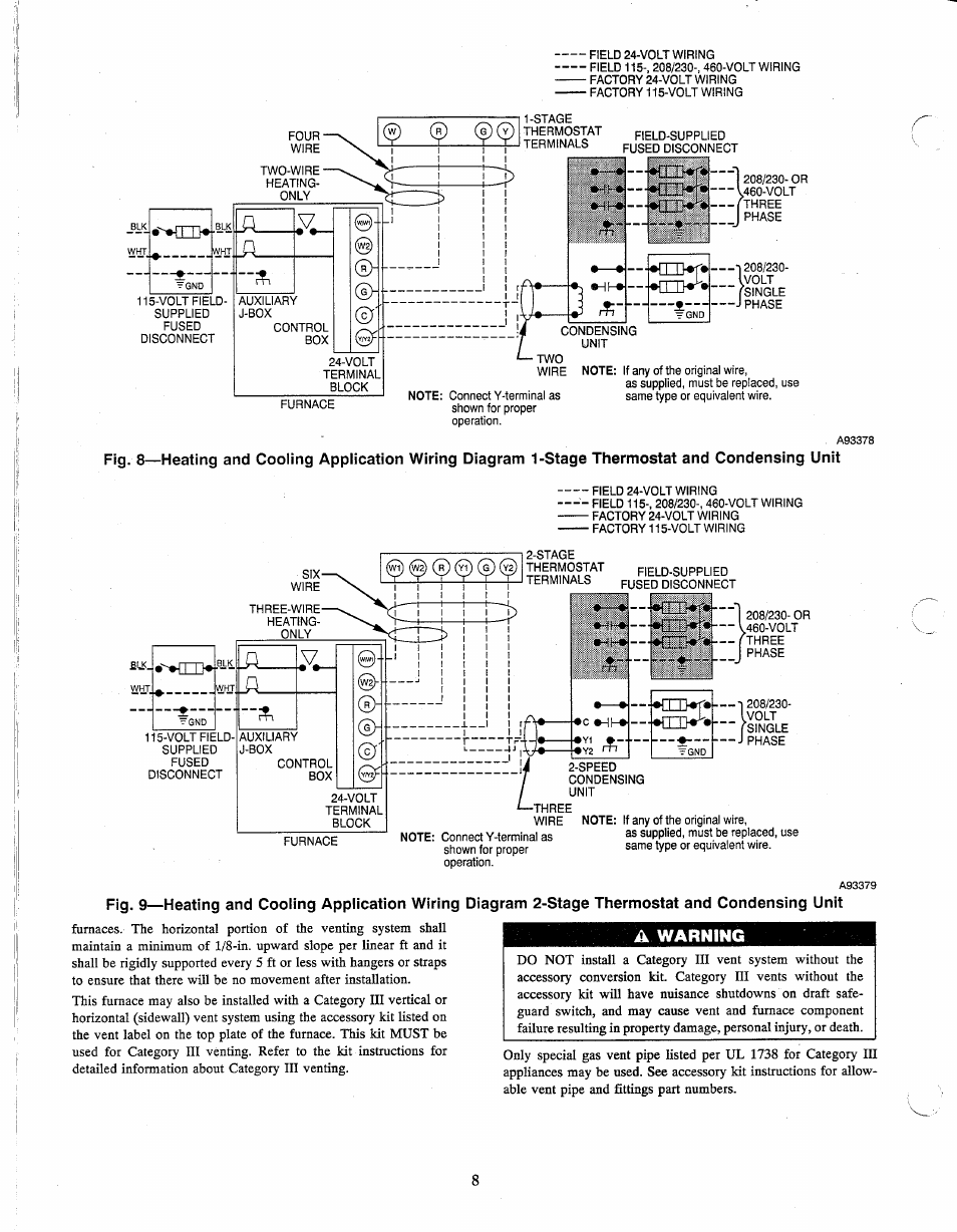 A warning | Carrier 58TUA User Manual | Page 8 / 18