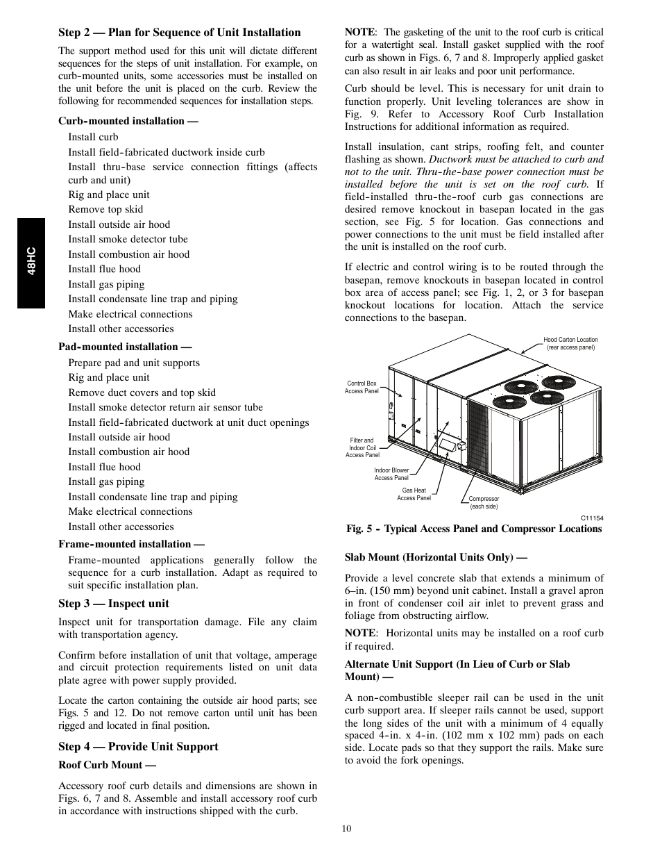 Carrier SINGLE PACKAGE ROOFTOP 48HC User Manual | Page 10 / 52