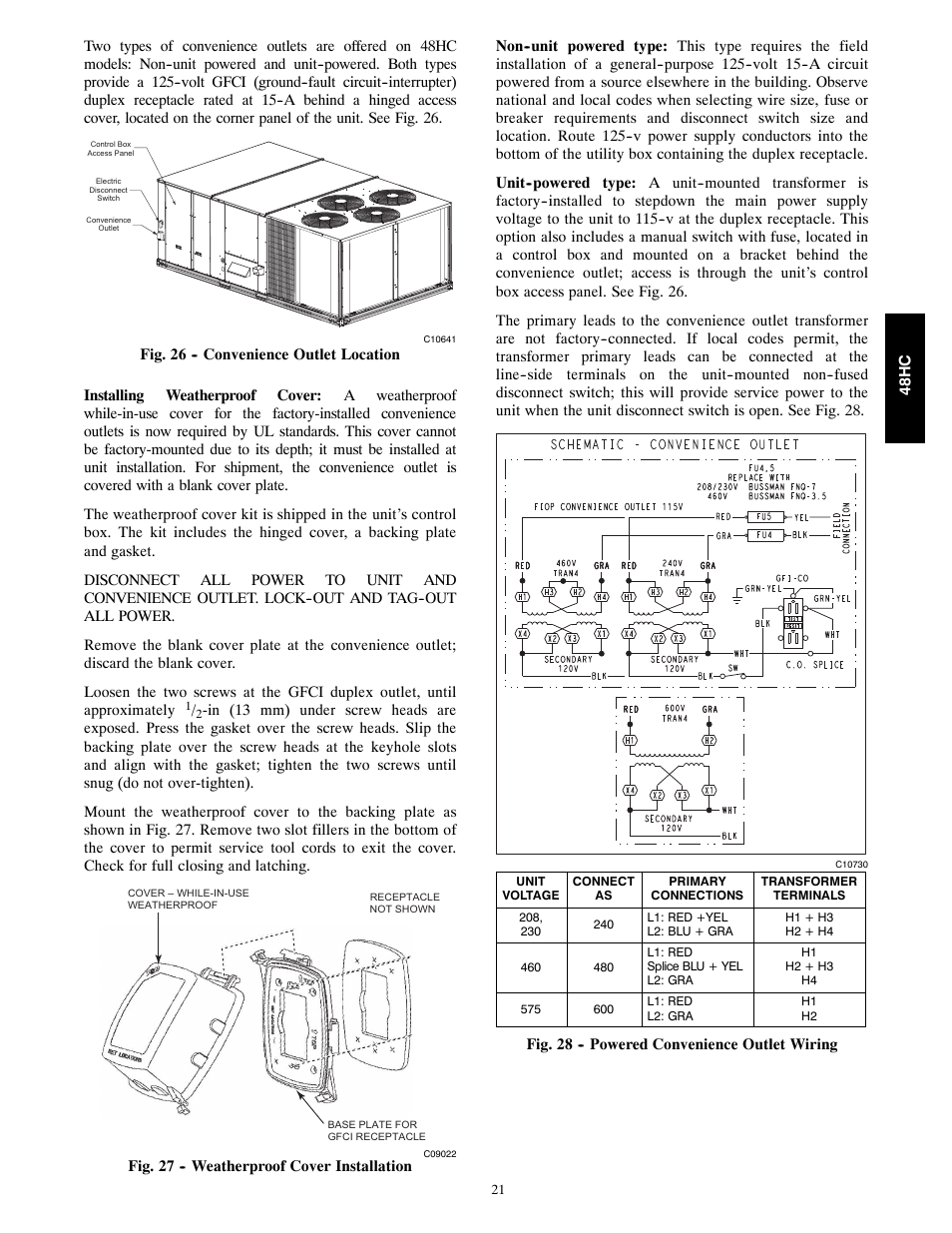 Carrier SINGLE PACKAGE ROOFTOP 48HC User Manual | Page 21 / 52